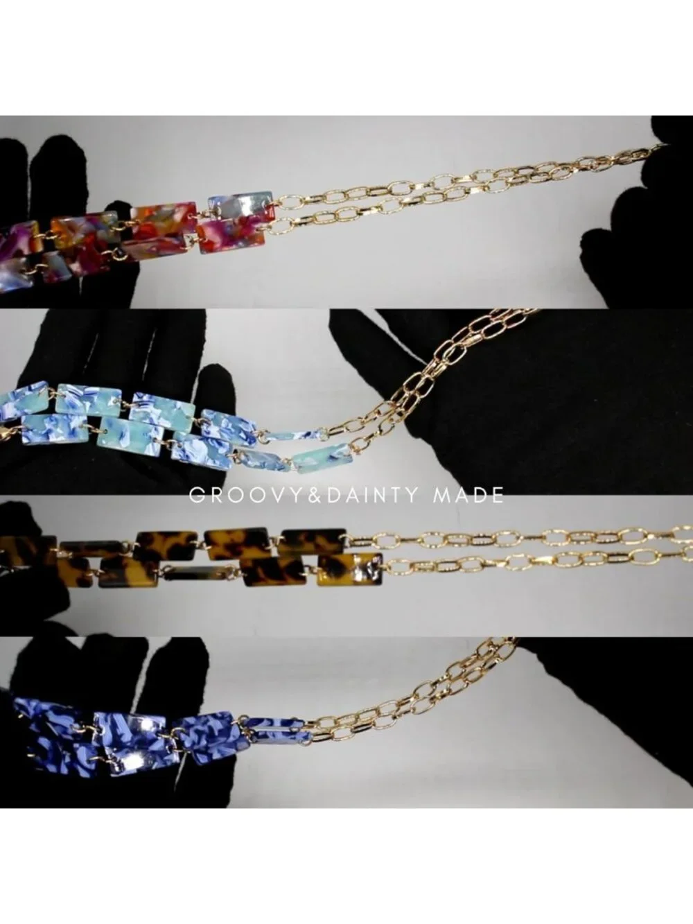 Stylish 5-Piece Tortoise Eyeglass Chain Holders - Neck Strap for Women